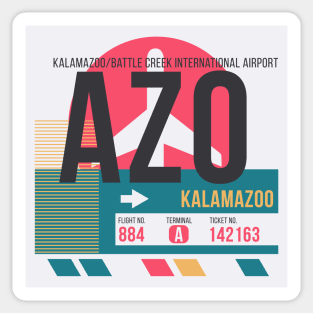 Kalamazoo (AZO) Airport // Sunset Baggage Tag Sticker